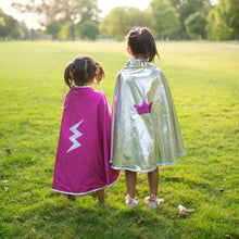 Load image into Gallery viewer, Great Pretenders Reversible Wonder Cape in Pink/Silver