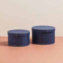 Load image into Gallery viewer, Kids Concept Round Storage Box in Blue (set of two)