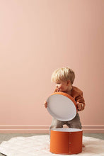 Load image into Gallery viewer, Kids Concept Round Storage Box in Rust (set of two)