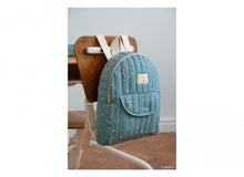 Load image into Gallery viewer, Nobodinoz Cool Kid Backpack in Gold Confetti / Magic Green (Large)