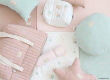 Load image into Gallery viewer, Nobodinoz Paris Maternity bag - White Bubble / Misty Pink