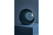 Load image into Gallery viewer, Nobodinoz Pierrot Moon Velvet Cushion in Night Blue