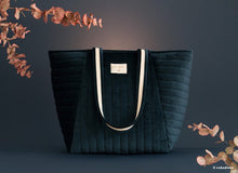 Load image into Gallery viewer, Nobodinoz Savanna Velvet Maternity Bag in Night Blue