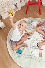 Load image into Gallery viewer, Play and Go Toy Bag - Fantasy Train Map / Bears