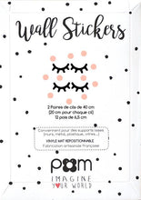Load image into Gallery viewer, Pom Le Bon Homme Sleepy Eyes wall transfers in Black and Pink (Large)