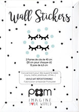 Load image into Gallery viewer, Pom Le Bon Homme Sleepy Eyes wall transfers in Black and Sky Blue (Large)
