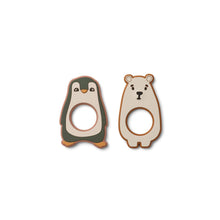 Load image into Gallery viewer, Liewood Gili Teether 2-Pack in Hunter Green
