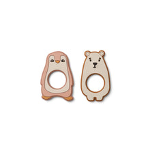 Load image into Gallery viewer, Liewood Gili Teether 2-Pack in Dark Rose
