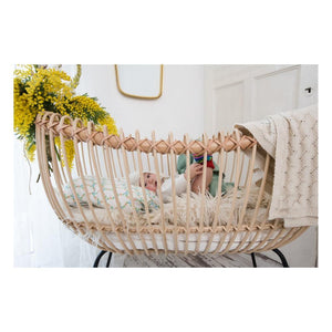 Bermbach Handcrafted LOLA Rattan Crib with Mattress