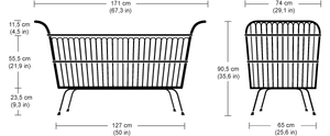 Bermbach Handcrafted Rattan FREDERICK Baby Bed with Mattress