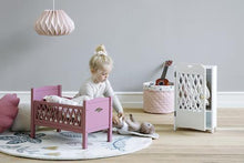Load image into Gallery viewer, Cam Cam Harlequin Doll's Cot Bed in Berry
