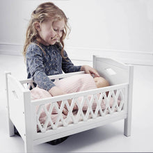 Load image into Gallery viewer, Cam Cam Harlequin Doll's cot bed in grey
