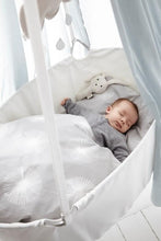 Load image into Gallery viewer, Leander Cradle in White with Mattress and Hook
