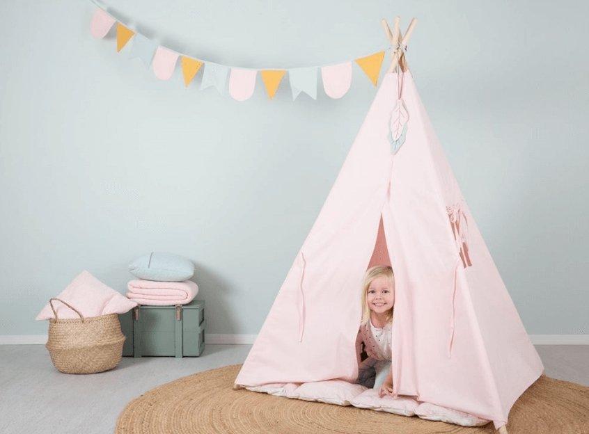 little dutch tent Little Dutch Teepee Pink (Incl. Bunting & Playmat) – scandiborndkopa.co.uk