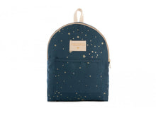 Load image into Gallery viewer, Nobodinoz Cool Kid Backpack in Gold Stella / Night Blue (Small)
