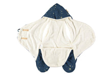 Load image into Gallery viewer, Nobodinoz Kiss Me Baby / Car Seat /Stroller Wrap Gold Stella Night Blue
