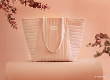 Load image into Gallery viewer, Nobodinoz Savanna Velvet Maternity Bag in Bloom Pink
