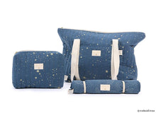 Load image into Gallery viewer, Nobodinoz Travel Vanity Case in Gold Stella / Night Blue
