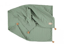 Load image into Gallery viewer, Nobodinoz Treasure Summer Blanket - Toffee Sweet Dots / Eden Green
