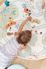Load image into Gallery viewer, Play and Go Toy Bag - Fantasy Train Map / Bears
