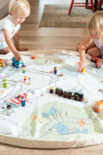 Load image into Gallery viewer, Play and Go Toy Bag - Fantasy Train Map / Bears
