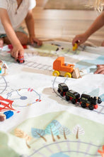 Load image into Gallery viewer, Play and Go Toy Bag - Fantasy Train Map / Bears
