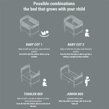 Load image into Gallery viewer, Sebra Juno Cot Bed in Grey
