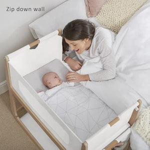 SnuzPod 3 - Bedside Crib 3 in 1 in Natural (with mattress)