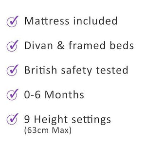 SnuzPod 3 - Bedside Crib 3 in 1 in White (with mattress)